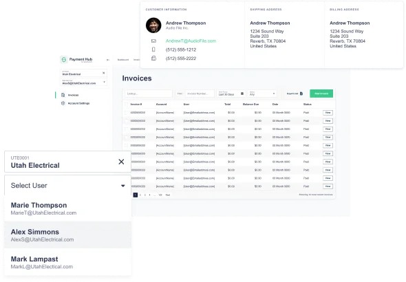 Payment Hub Invoices example screenshot.