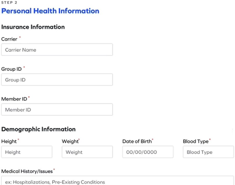 Hipaa registration form basic information.