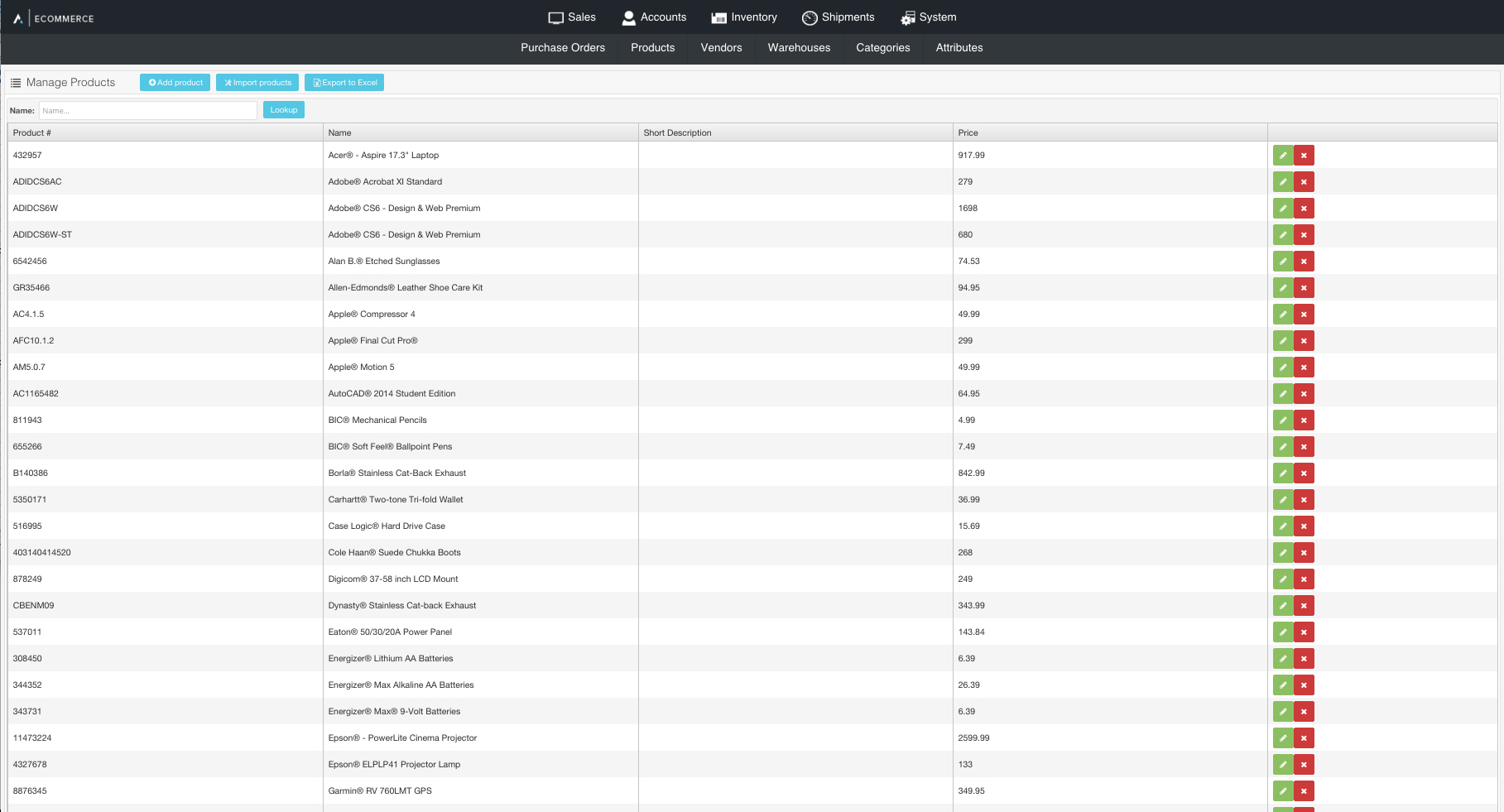 Product List