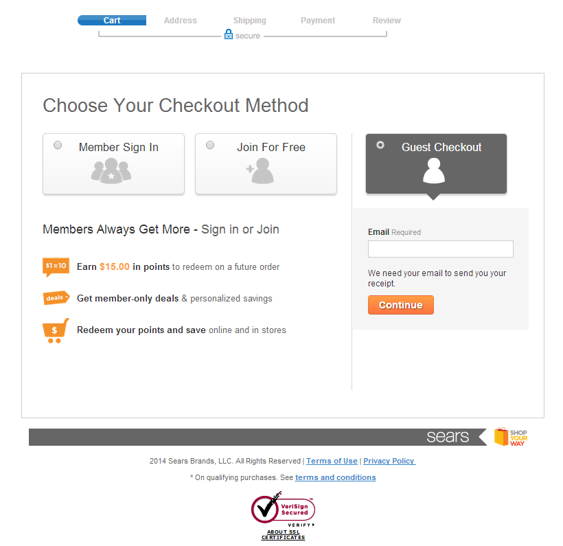 e-commerce checkout guideline examples for websites