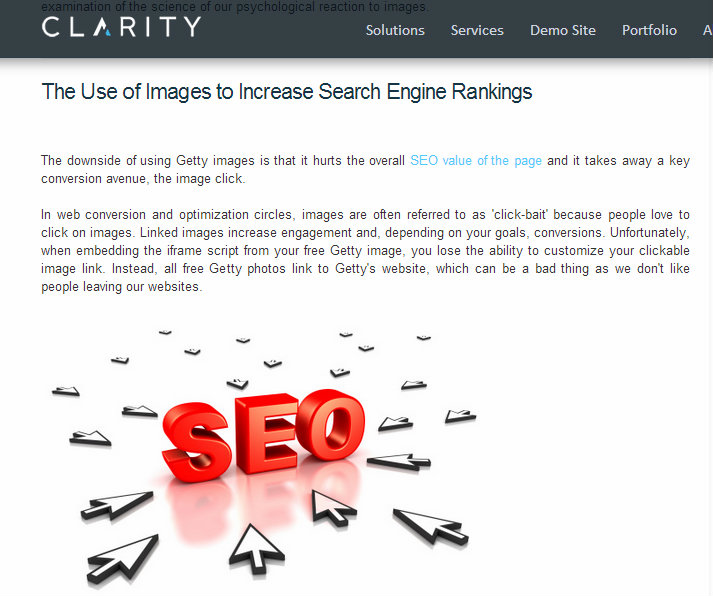 how to use images to improve search engine rankings of a b2b website